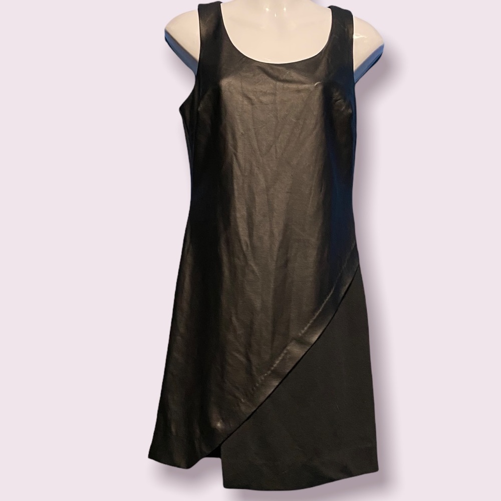 Metaphor Black Vegan Leather Sleeveless Dress size S